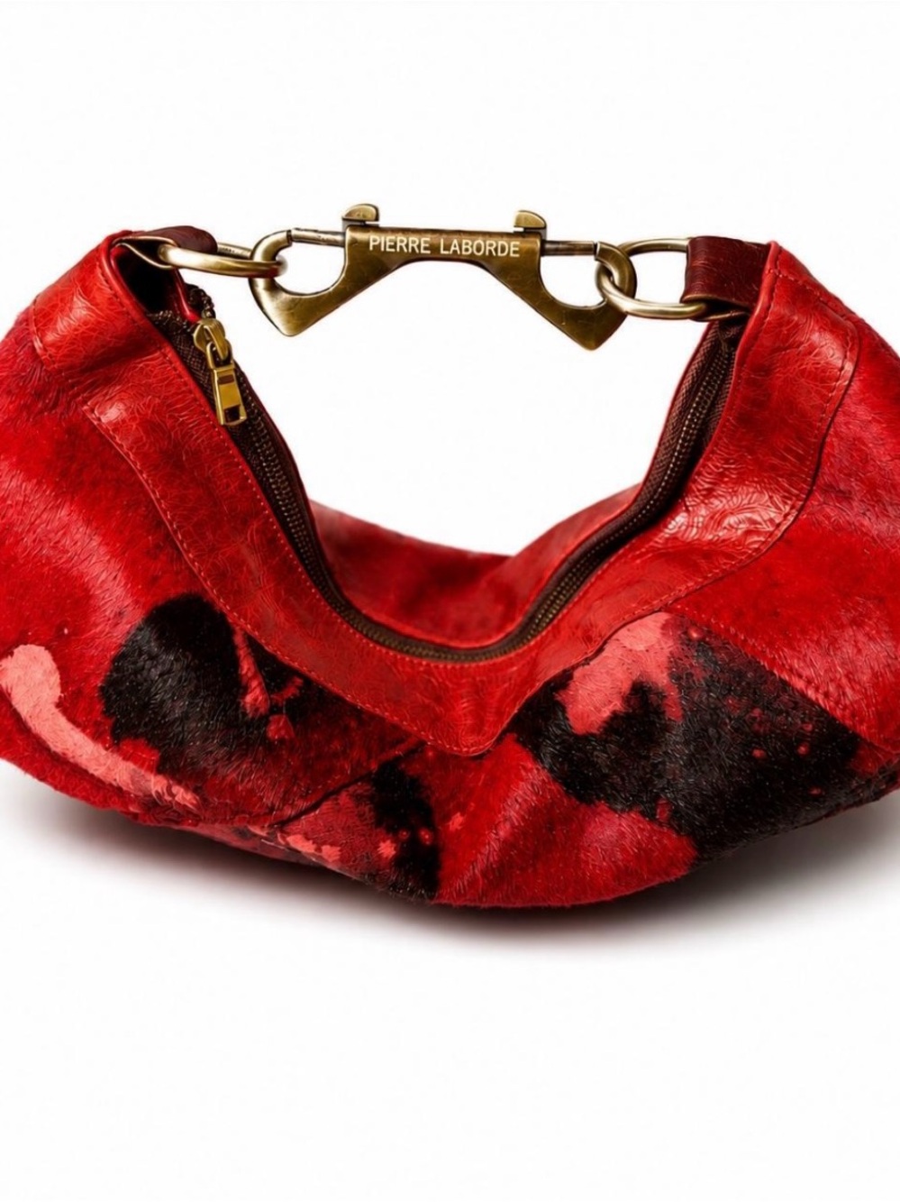 Pierre Laborde Red Cowhide Shoulder Bag - Signed!